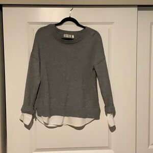 RD Style Gray and White Crew Neck Sweater